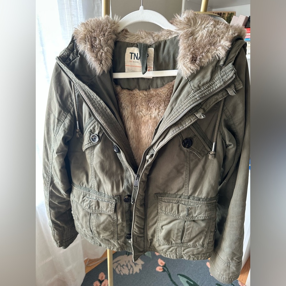 Aritzia TNA Platoon coat, green, size Small